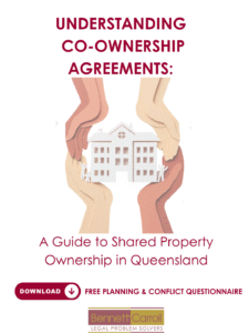 The definitive 2026 guide to Co-Ownership Agreements, Tenants in Common arrangements, and Property Partnership Agreements in Queensland. Whether you are purchasing as a couple, with friends, or as commercial investors, our expert property solicitors explain how to protect your equity, manage financial contributions, and establish clear exit strategies. Avoid costly legal disputes and clarify ownership shares with our FREE Solicitor-Designed Planning Questionnaire. Our firm provides 100% digital, fixed-fee legal services across Australia (excl. WA), ensuring your shared property investment is secure without the need for an office visit. Master the essentials of joint ownership, maintenance responsibilities, and dispute resolution today