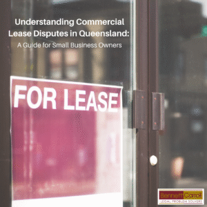 Commercial Lease Disputes in Queensland: A Guide for Small Business Owners Queensland small business owner reviewing a commercial lease agreement with a solicitor. The image highlights the importance of understanding lease terms, rent reviews, maintenance obligations, and dispute resolution options under Queensland commercial leasing laws, including protections under the Retail Shop Leases Act. Ideal for illustrating common lease disputes and how Bennett Carroll Solicitors assist Brisbane, Gold Coast, Sunshine Coast, Ipswich, and statewide clients with commercial leasing advice and disputes.