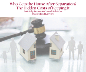 A comprehensive guide for separating couples in Queensland, including Brisbane, Ipswich, and Gold Coast, detailing the financial 'hidden costs' of keeping the family home after a split, and explaining the strict 4-step property settlement process under the Family Law Act 1975 (Cth) used by courts to determine a fair division of assets and debts, including the family house and splitting the mortgage and assets.