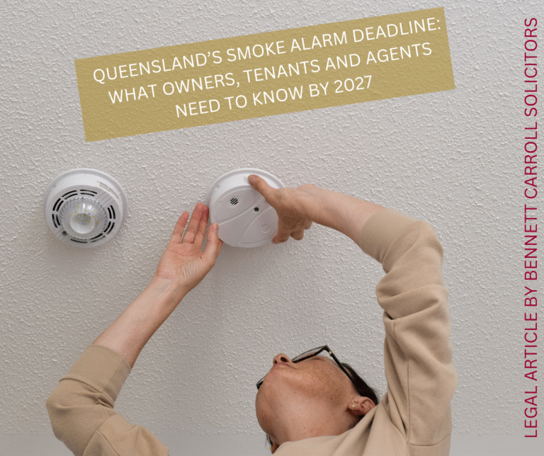 From 1 January 2027, all Queensland homes must meet upgraded smoke alarm laws, including photoelectric, interconnected alarms in every bedroom and hallway. Learn what property owners, tenants and real estate agents need to do to stay compliant, avoid fines and prevent contract delays. Get practical guidance from Queensland property lawyers.