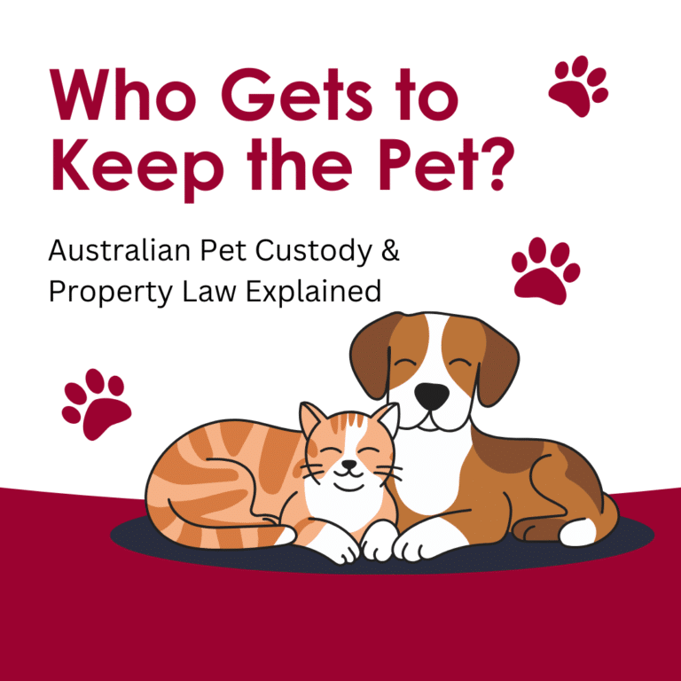 Concerned about what will happen your pet in a breakup? A guide for pet owners on legal rights to companion animals during de facto or marriage separation, including the use of Binding Financial Agreements (BFAs) in Brisbane and Sunshine Coast & Gold Coast. Pet Ownership & Separation Laws Australia | Who Keeps the Dog or Cat?
